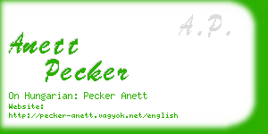 anett pecker business card